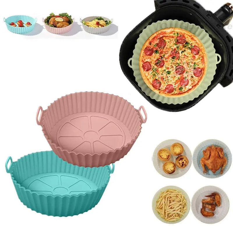 Airfryer Reusable Silicone Basket, Oven Baking Tray, Silicone Mold, Air Fryer Accessories, Pizza