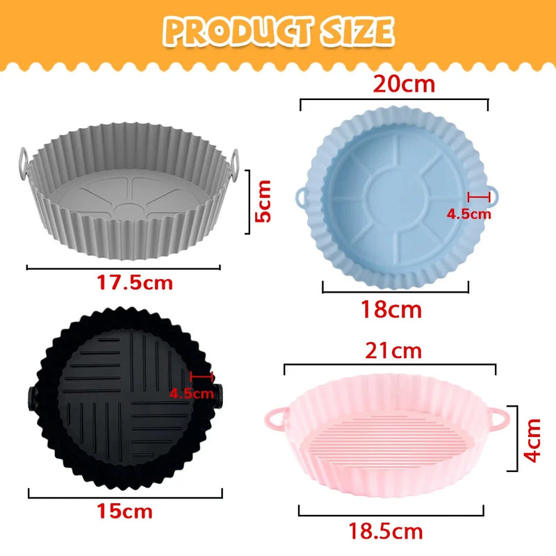 Airfryer Reusable Silicone Basket, Oven Baking Tray, Silicone Mold, Air Fryer Accessories, Pizza